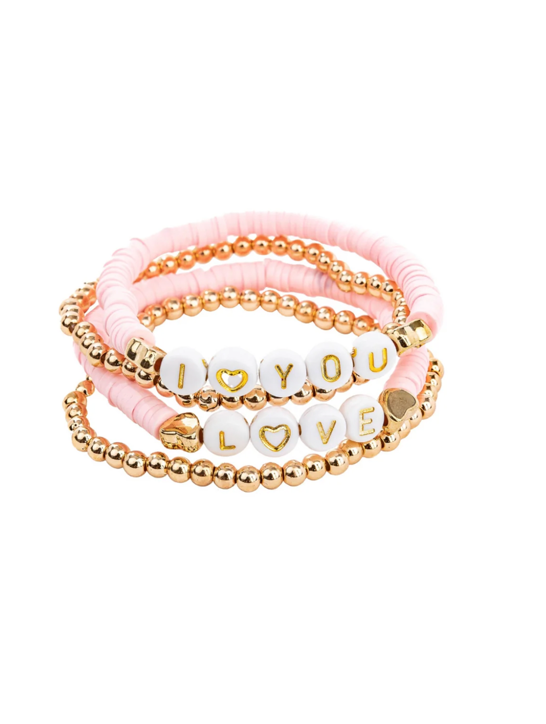Pink Love Bracelet Set- 4pc