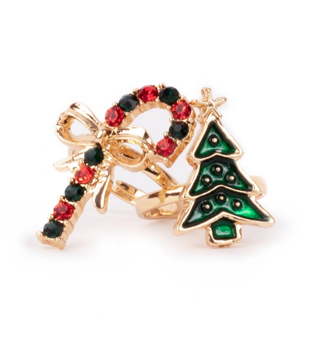 All Aglow Holiday Rings, 2pc