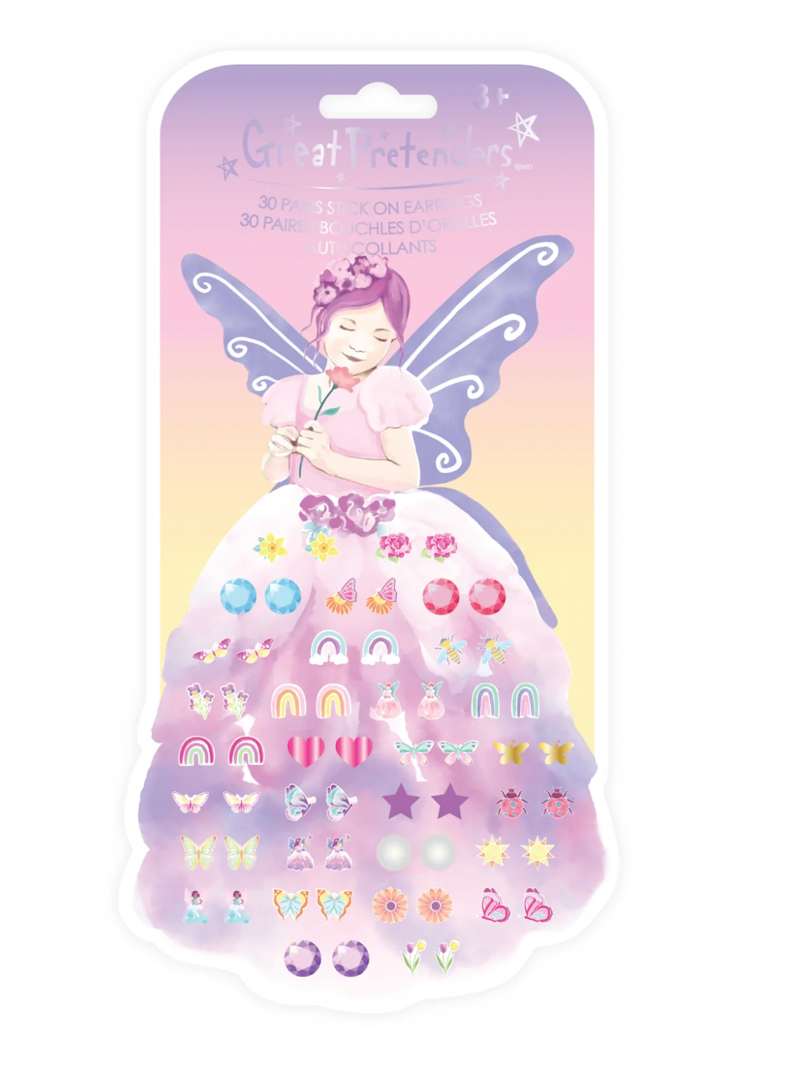 Butterfly Fairy Sticker Earrings, 30 pairs