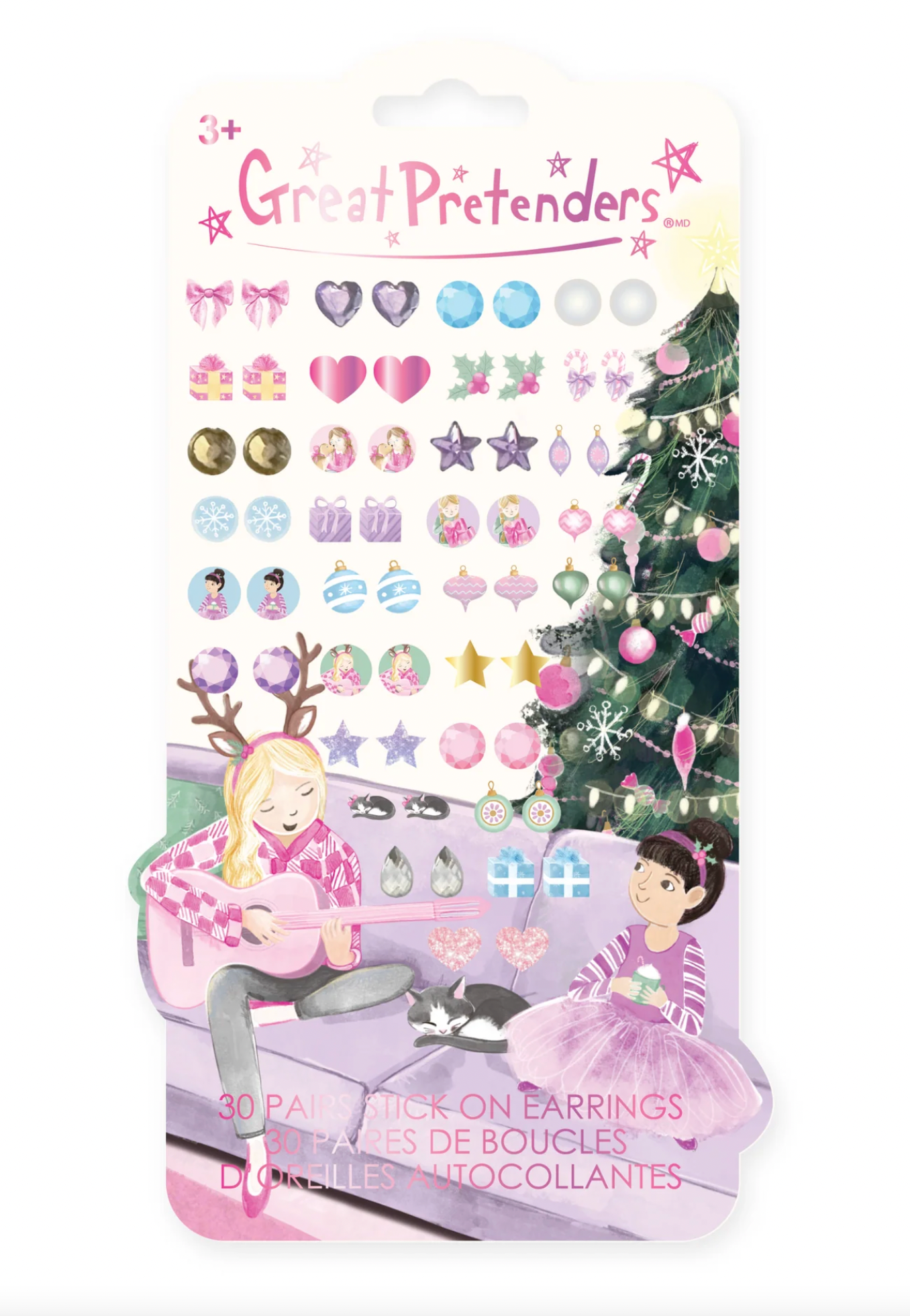 Holiday Sticker Earrings, 30 pairs