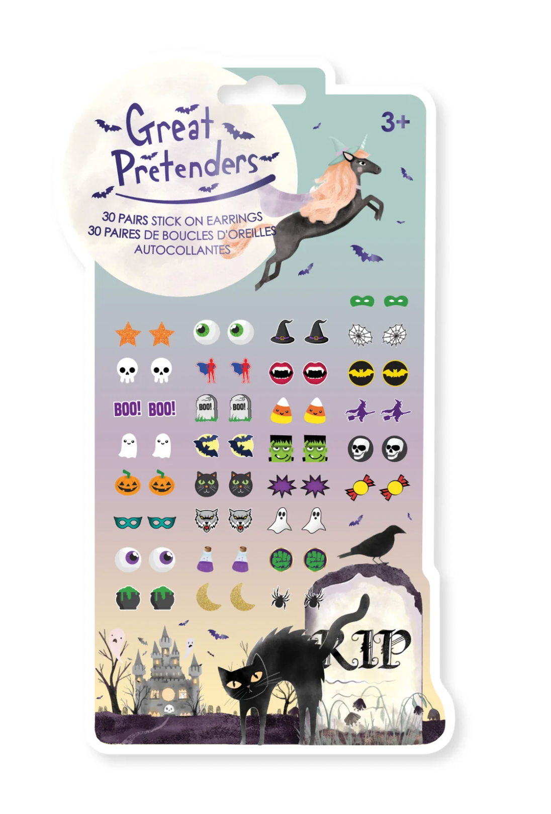 Halloween Sticker Earrings, 30 pairs