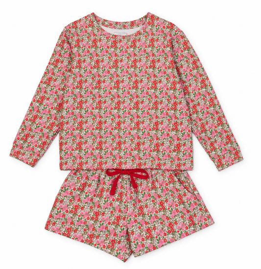 Janann Women's Sweatshirt Short Set - Floral Noel