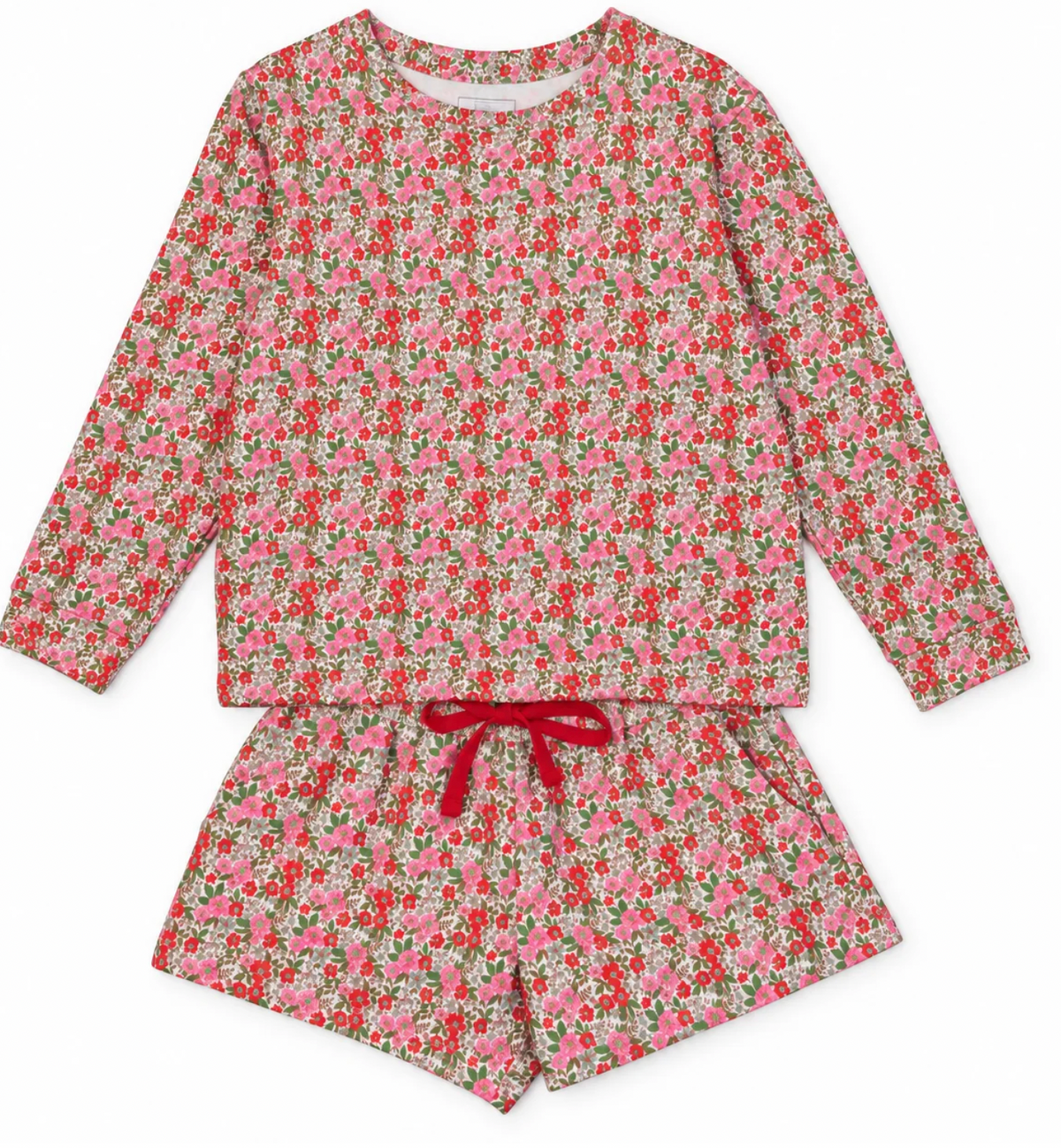Stella Girls' Sweatshirt Short Set - Floral Noel