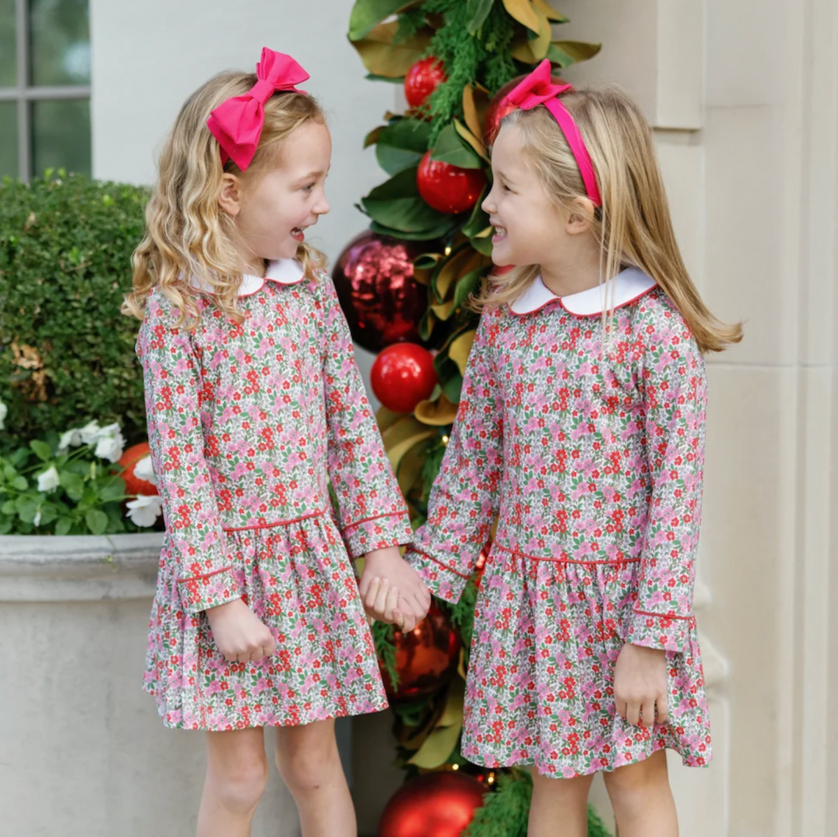 Lillian Girls' Dress - Floral Noel
