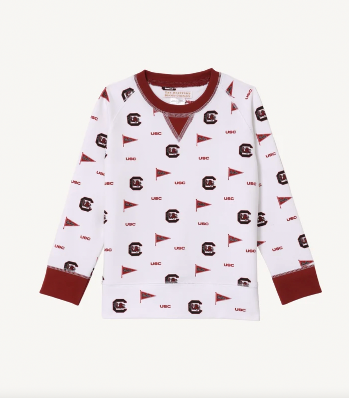Cassidy Comfy Crewneck- Boys South Carolina Spirit/Burgundy