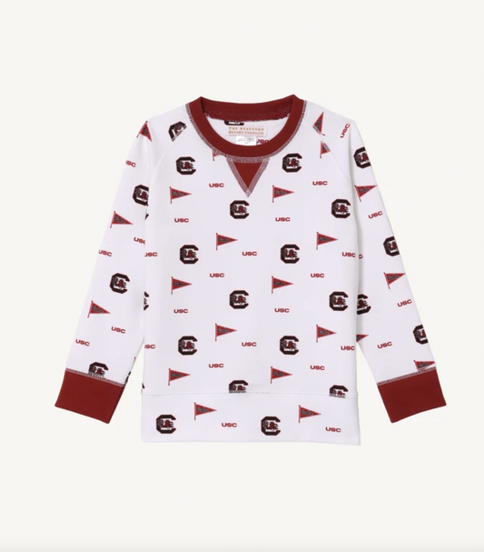 Cassidy Comfy Crewneck- Boys South Carolina Spirit/Burgundy