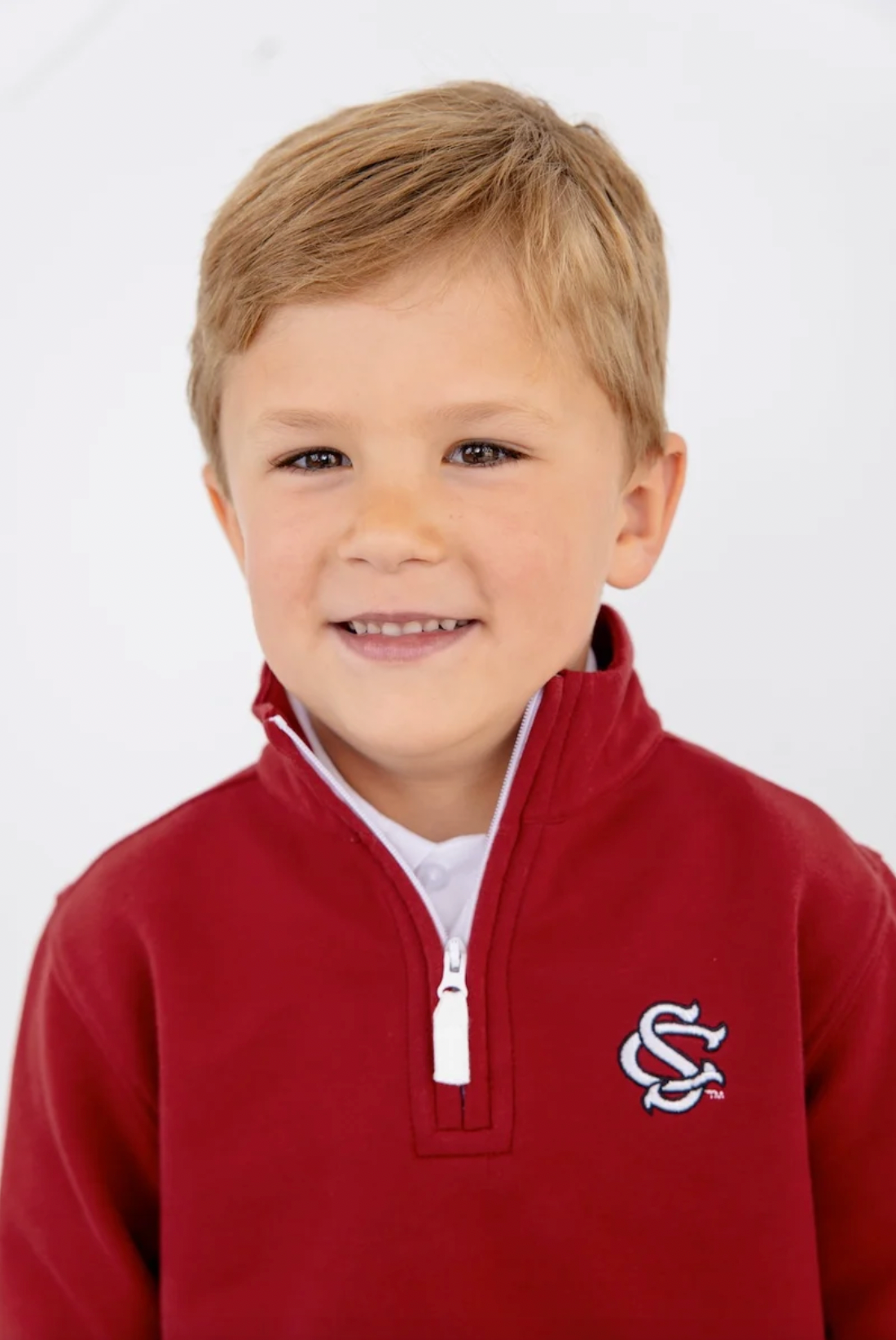 Hayword Half Zip- South Carolina Burgundy/Worth Avenue White