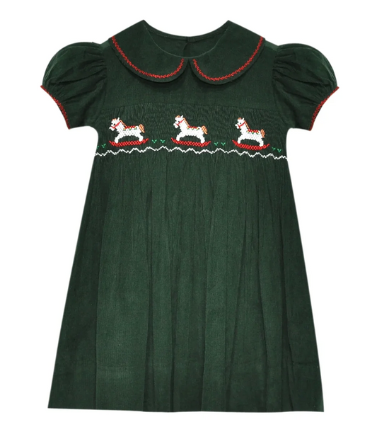 Christmas Green Juliette Dress- Horse
