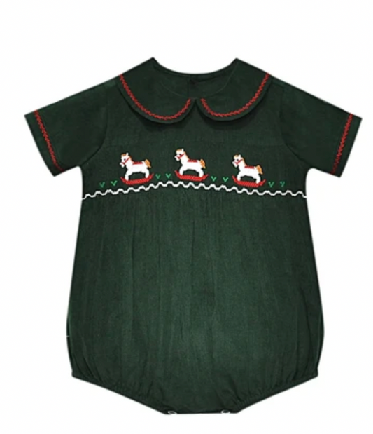 Christmas Green Avery Boy Bubble- Horse