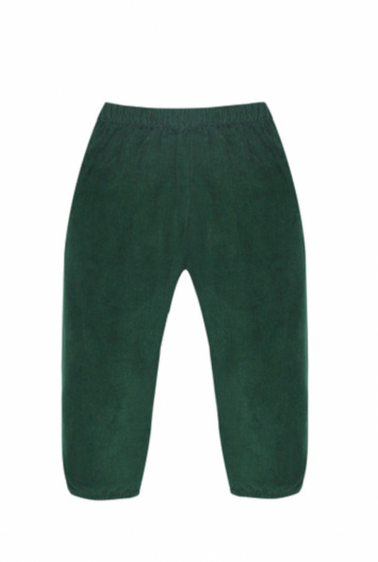 Christmas Green Cord Logan Elastic Pant