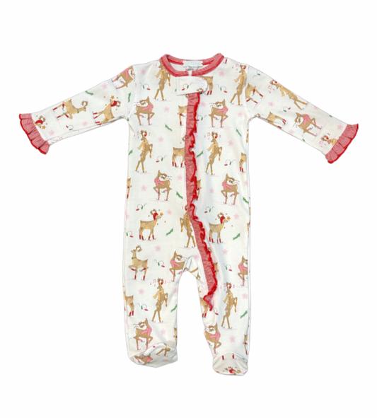 Pima Reindeer Girl Footie