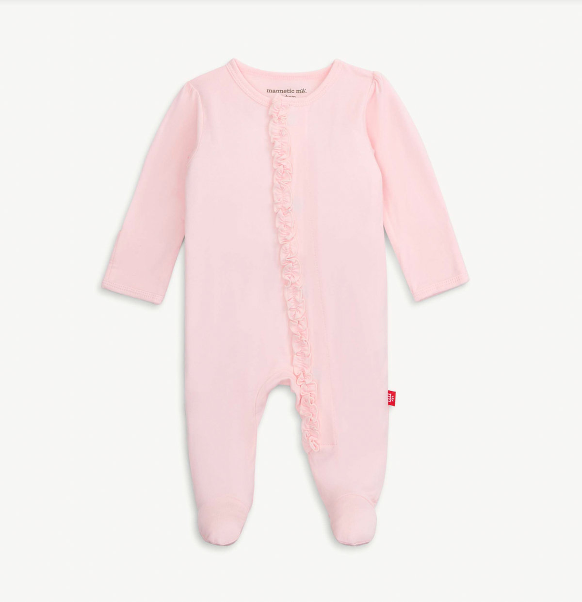 Magnetic Ruffle Footie- Pink Dogwood Modal
