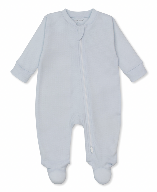 Pointelle Footie- Light Blue