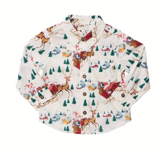 *PRE-ORDER* Boys Jack Shirt- Santa Sleigh