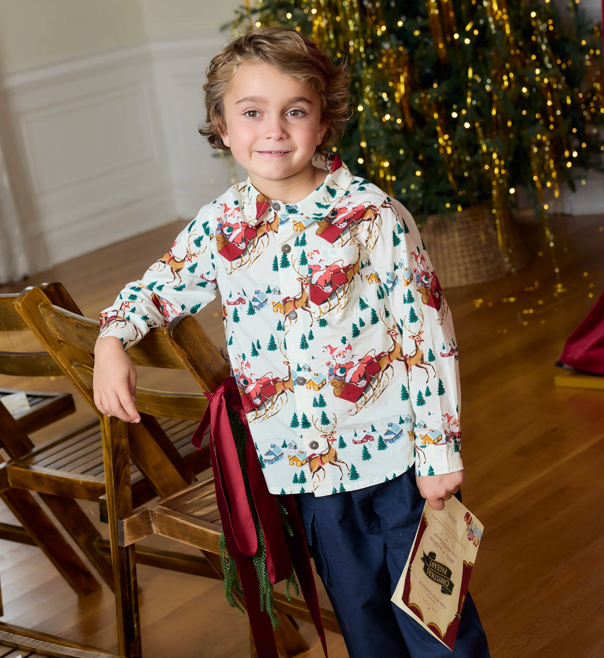 *PRE-ORDER* Boys Jack Shirt- Santa Sleigh