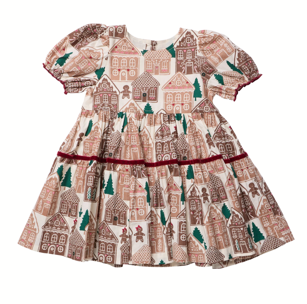 *PRE-ORDER* Girls Eliza Dress- Gingerbread Houses