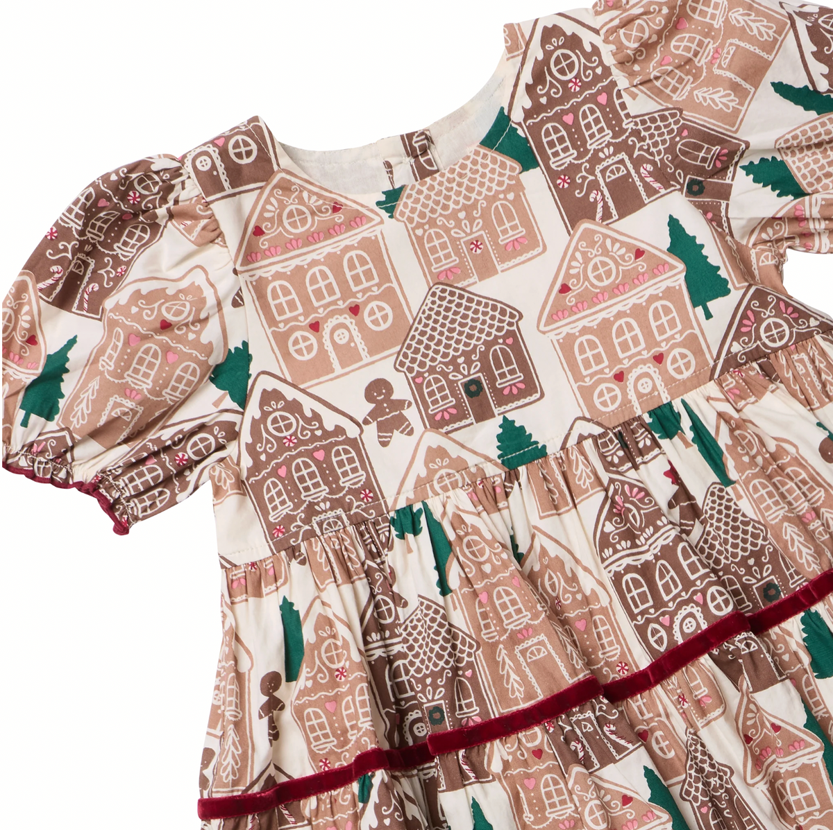 *PRE-ORDER* Girls Eliza Dress- Gingerbread Houses