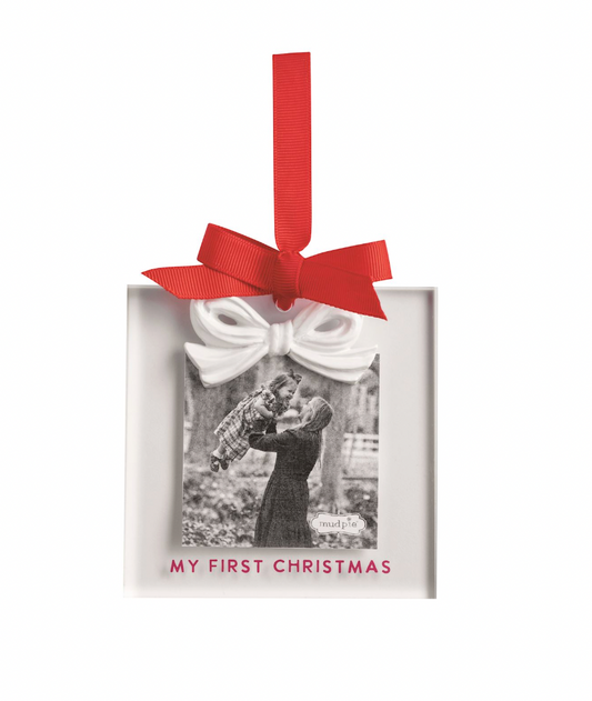 White Bow Acrylic Ornament Frame