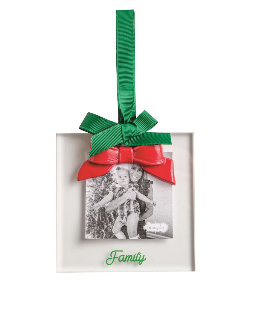 Red Bow Acrylic Ornament Frame
