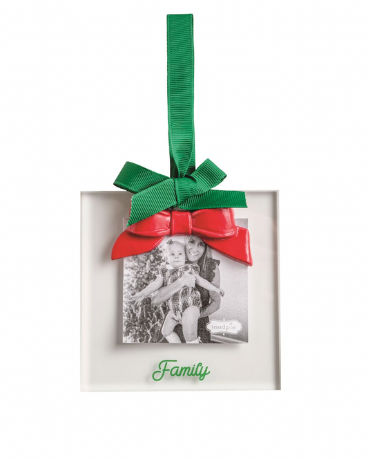 Red Bow Acrylic Ornament Frame