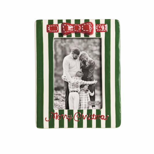 Green Stripe Ceramic Bow Frame
