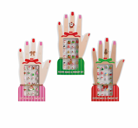 Christmas Nails and Jewelry Set