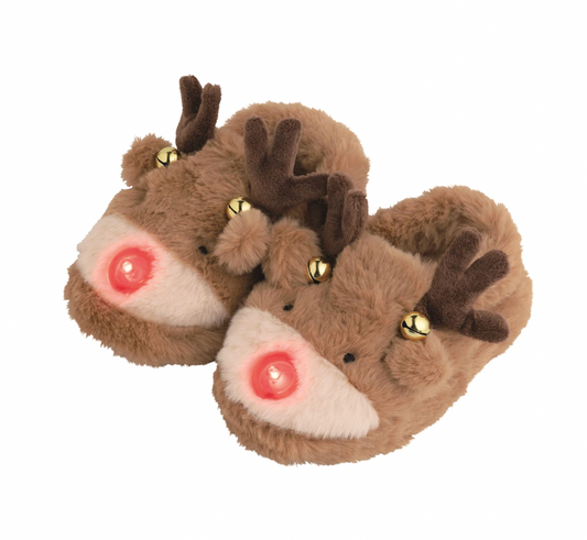 Reindeer Light Up Christmas Slippers