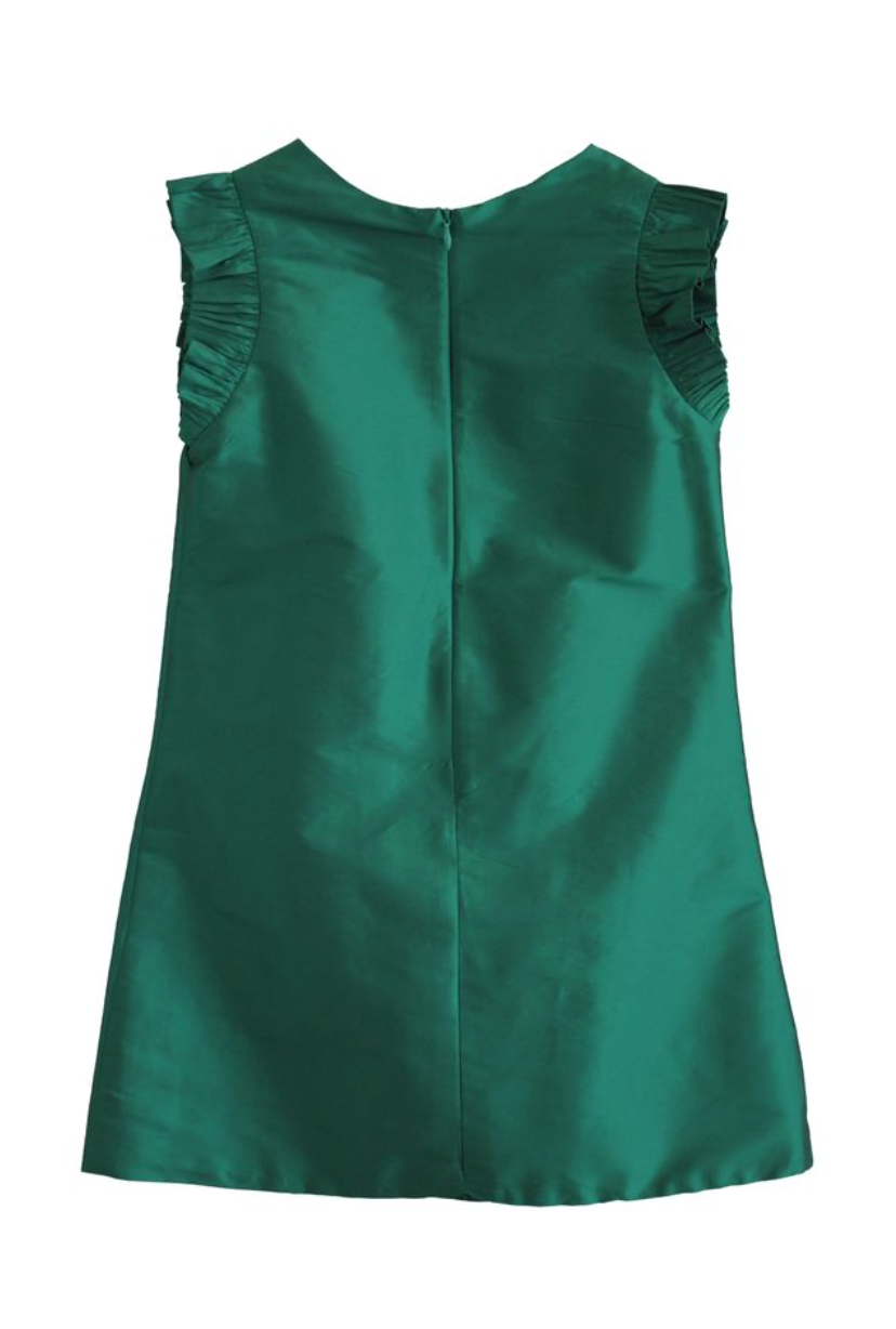 Green Flutter Sleeve Dress