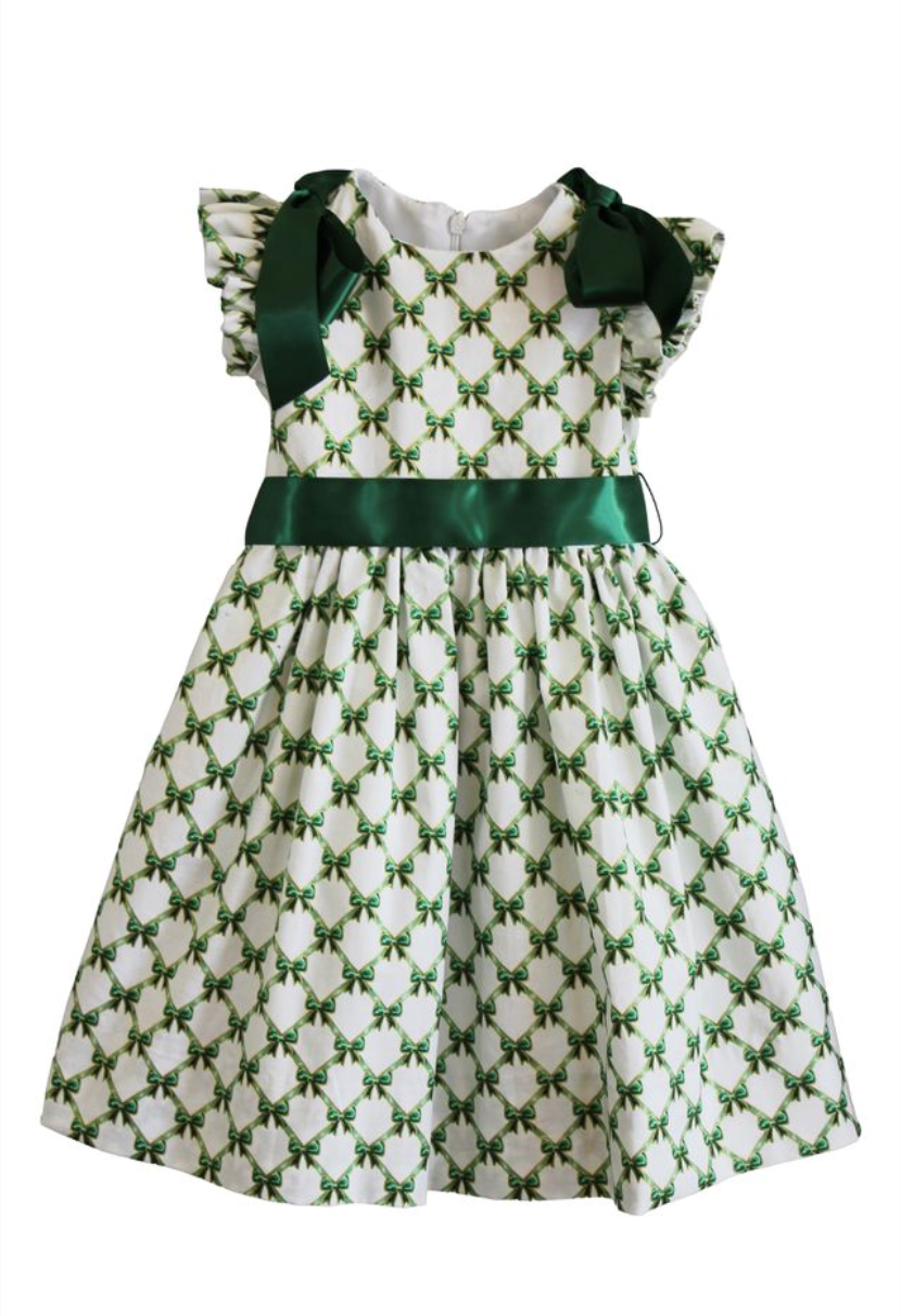 Cotton Bow Dress w/ Sash