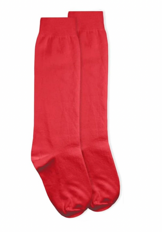 Cotton Knee High Socks- Red