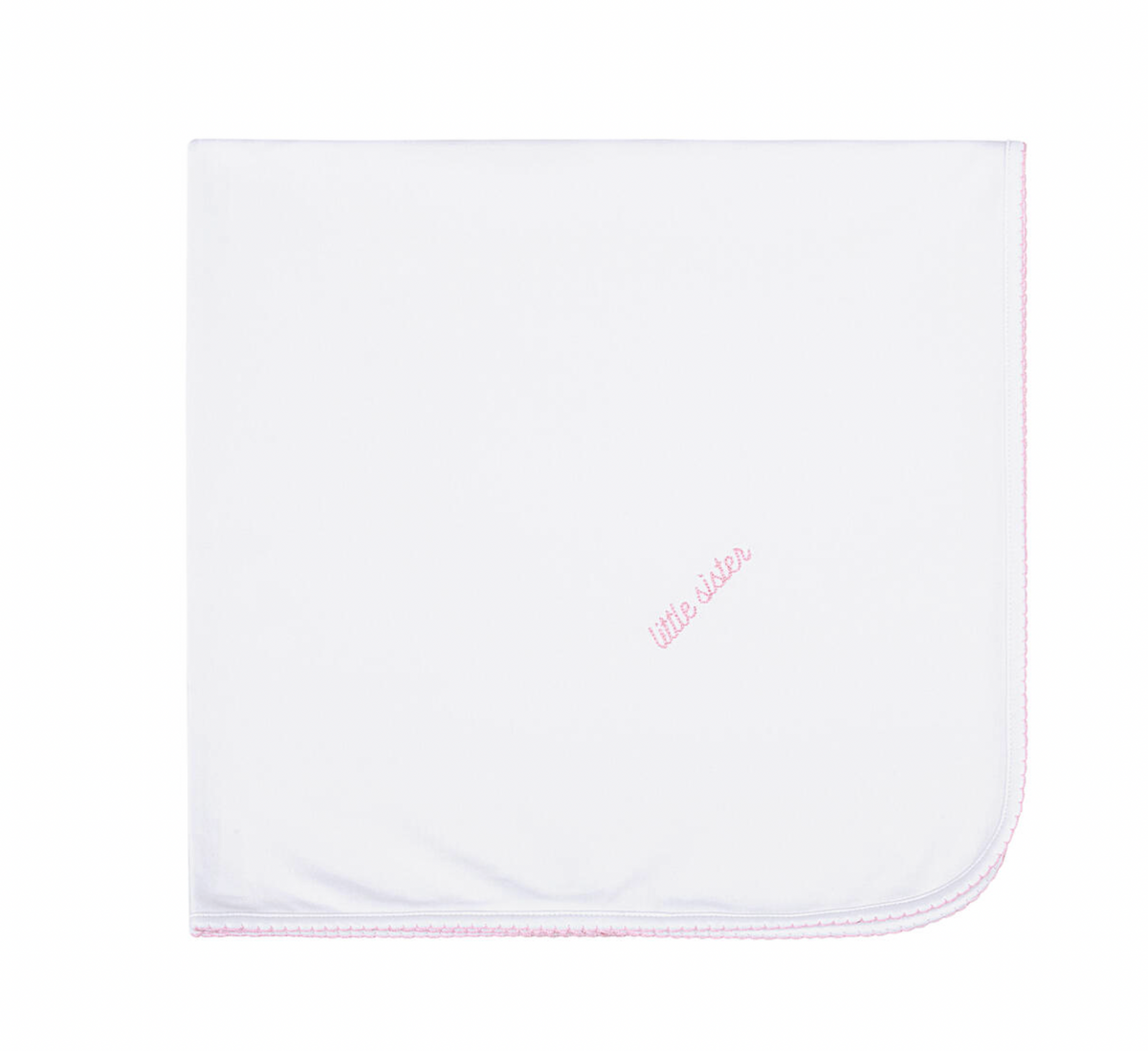 Little Sister Embroidered Receiving Blanket