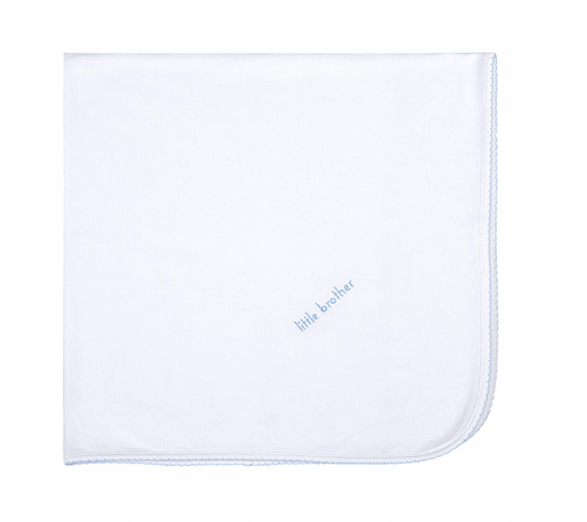 Little Brother Embroidered Receiving Blanket