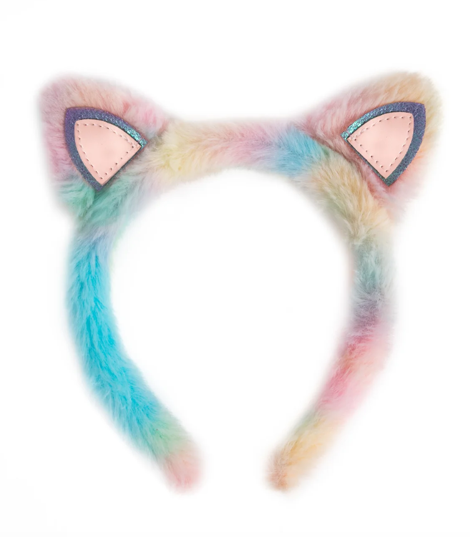 Rainbow Furry Kitty Headband
