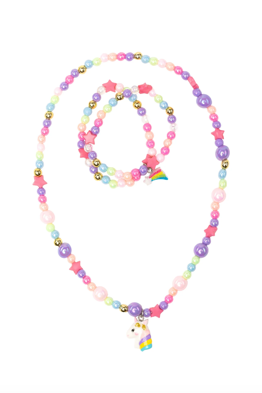 Cheerful Starry Unicorn Necklace & Bracelet Set