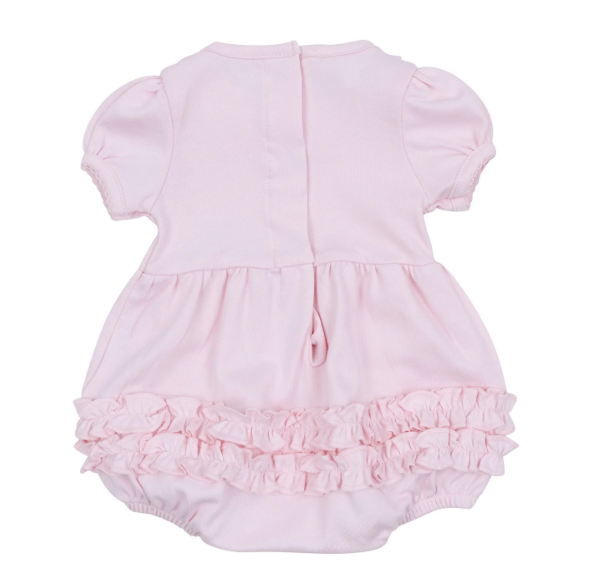 Essential Solid Collared Ruffle Bubble- Pink