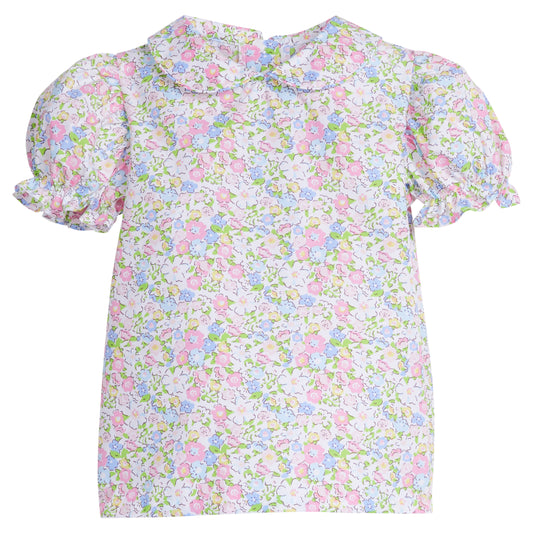 Short Sleeve Peter Pan Blouse - Cheekwood Floral