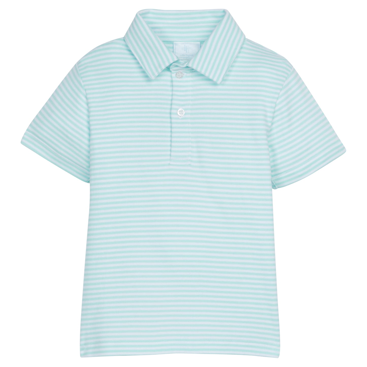 Short Sleeve Polo- Aqua Stripe
