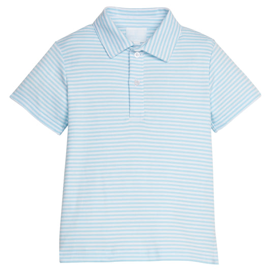 Short Sleeve Polo - Sky Stripe