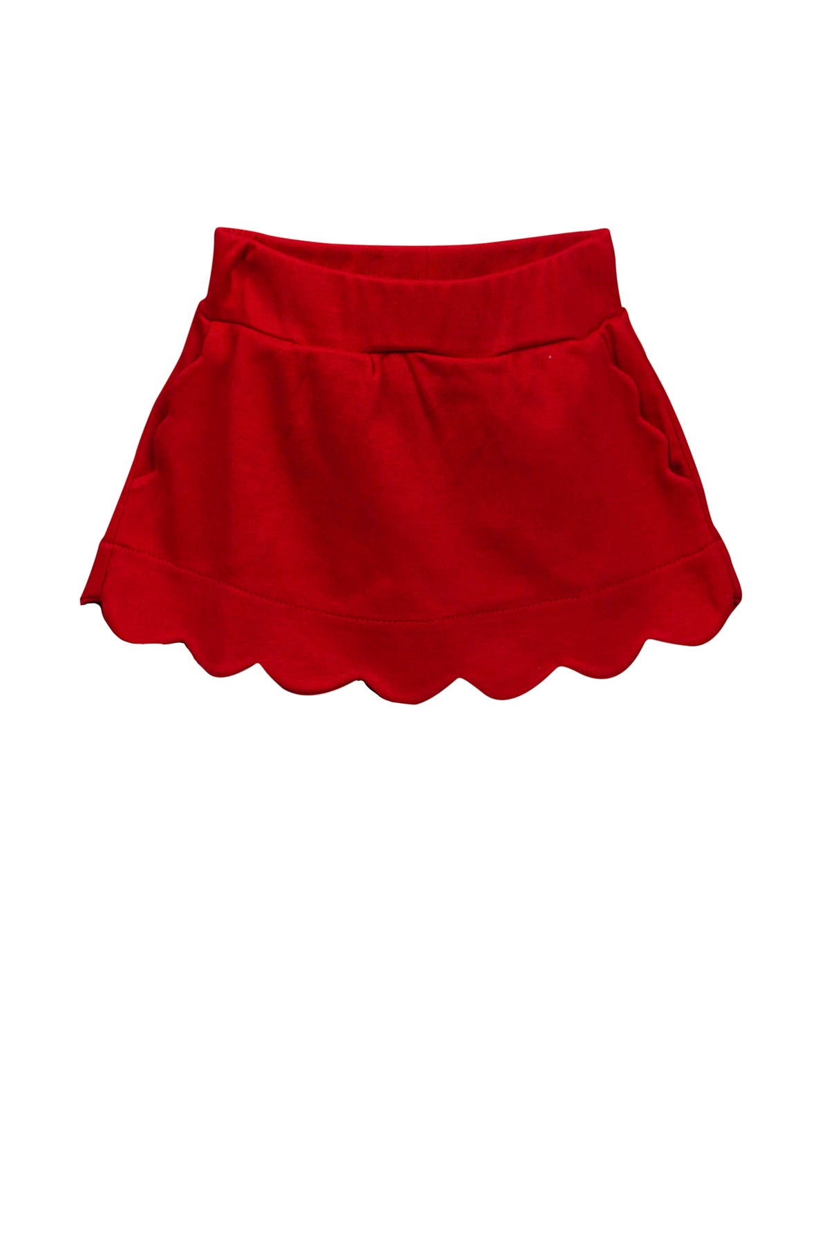 *PRE-ORDER* Red Pima Scallop Skort