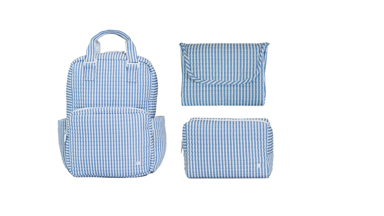 Quilted All You Need Bag - Pimplico Stripe Chambray