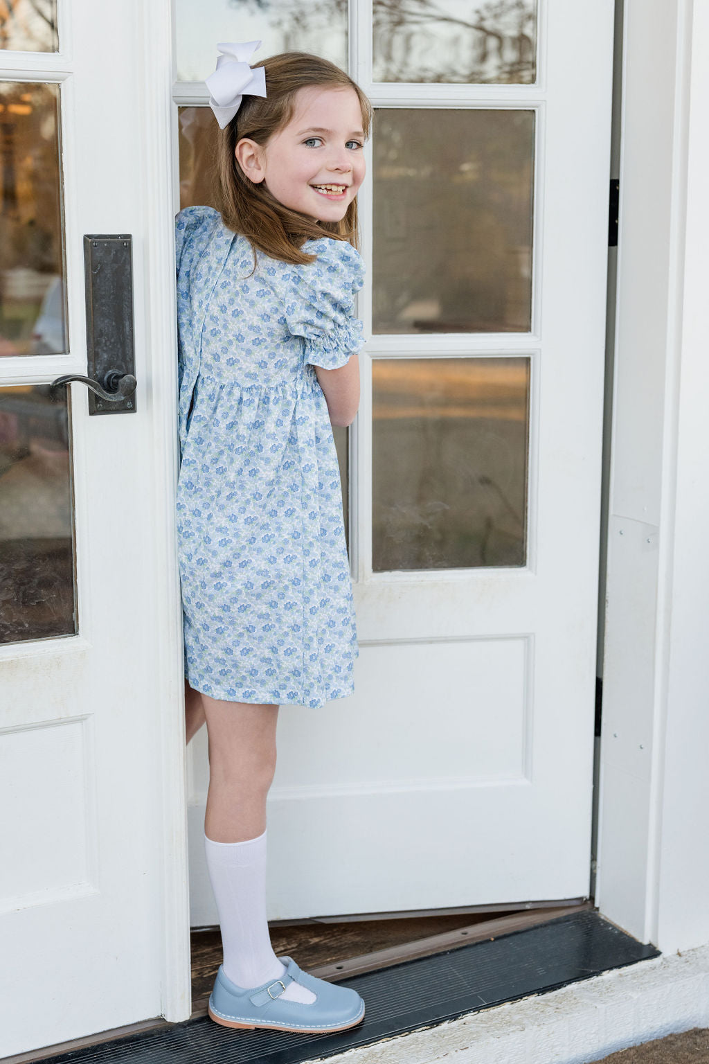 *PRE-ORDER* Smocked Dress - Blue Floral