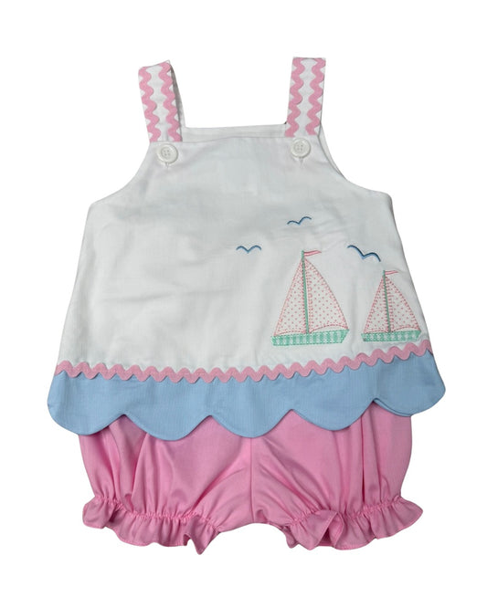 St. John Sailboats Applique Bloomer Set