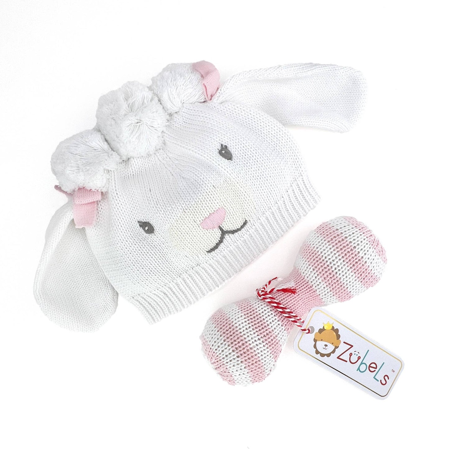 Dumbbell Hand-Knit Rattle - 2 Colors