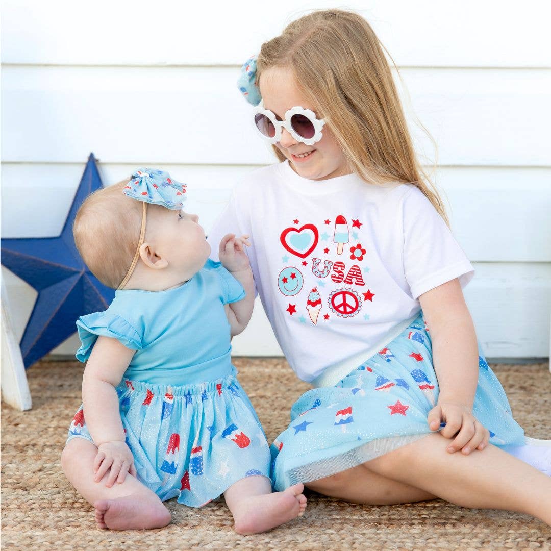4th Of July Doodle Short Sleeve T-Shirt - Kids Clothes