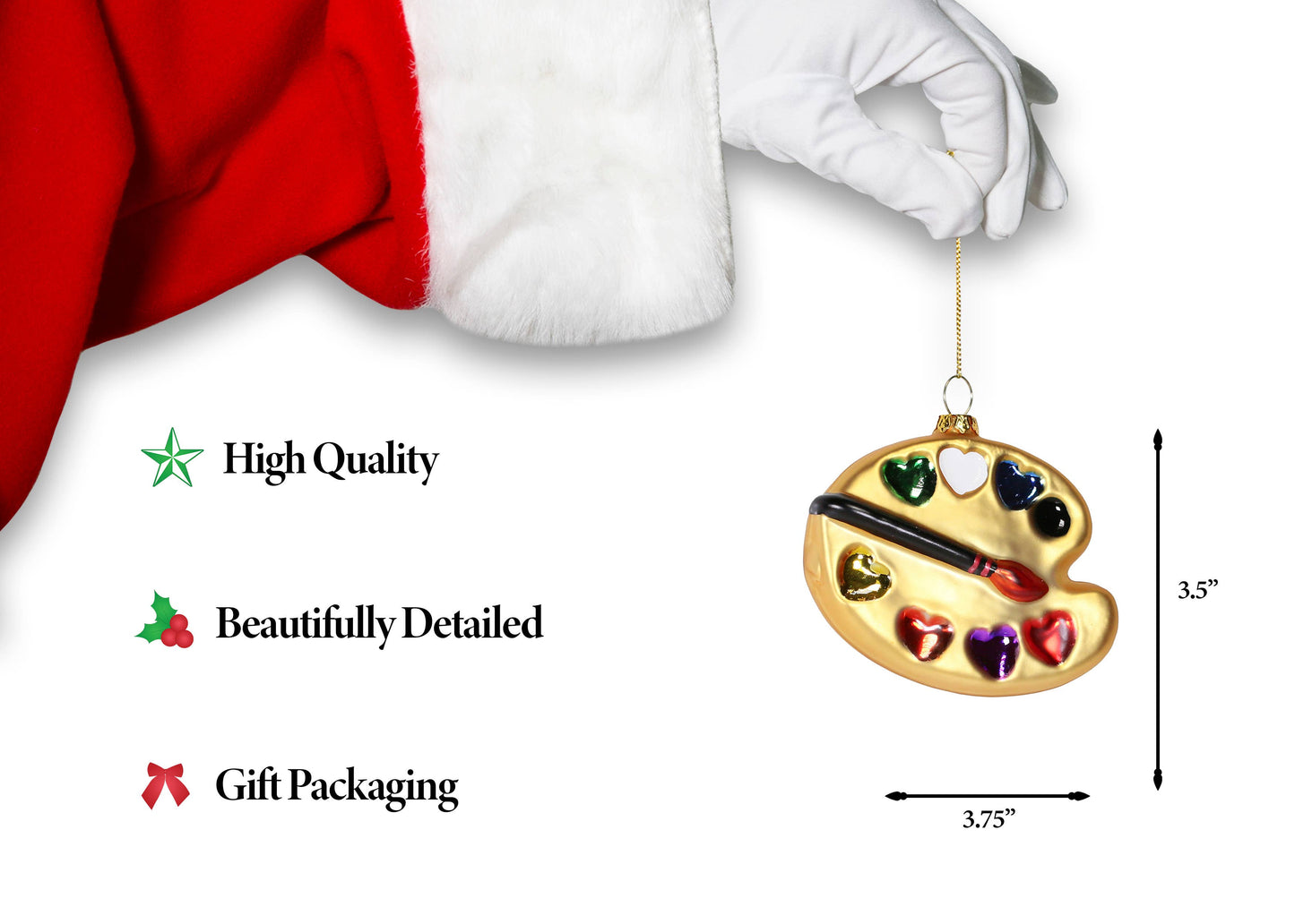 North Star Christmas | Art Palette Glass Ornament