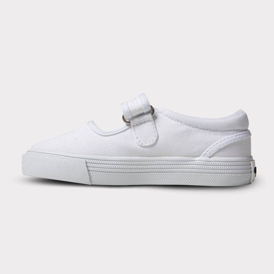 Jamie Girls Mary Jane Shoe- Tumbled White