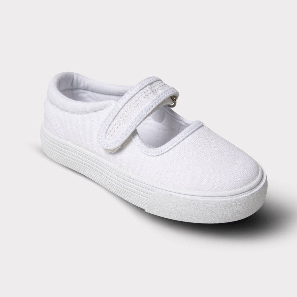 Jamie Girls Mary Jane Shoe- Tumbled White