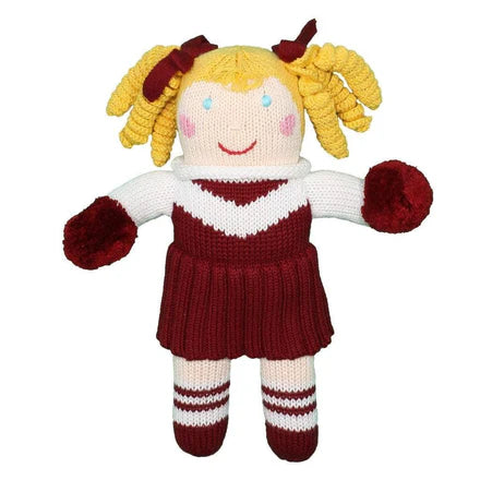 Cheerleader Knit Doll - Garnet & White