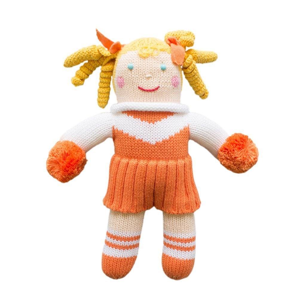 Cheerleader Knit Doll - Orange and White