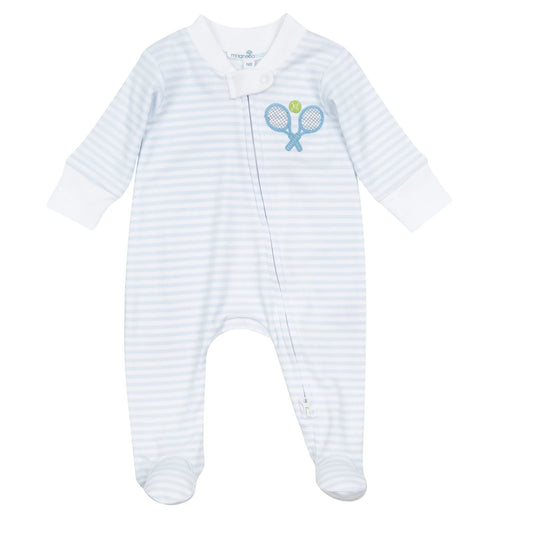 Courtside Cuties Zip Footie - Light Blue